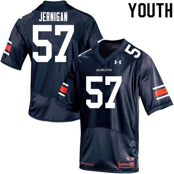 Youth #57 Avery Jernigan Auburn Tigers College Football Jerseys Sale-Navy